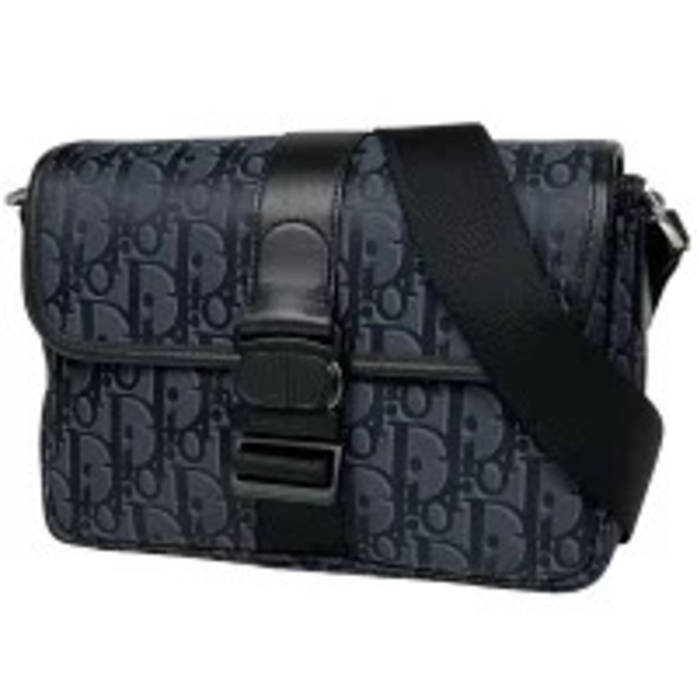 Christian Dior Trek Messenger Bag Oblique Shoulder Black